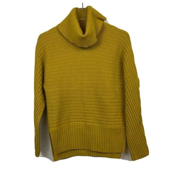 Anthropologie Sweaters - Moth Sweater Yellow Ribbed Turtleneck Pullover